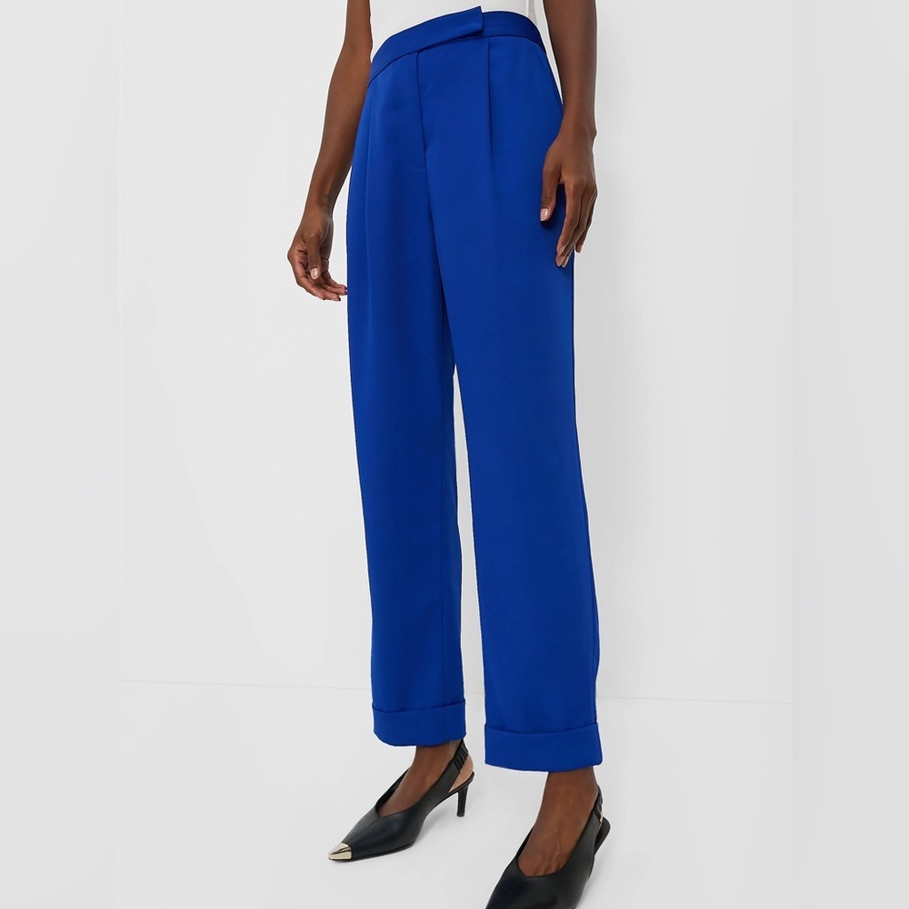 Sapphire Blue Duncan Pleated Trouser